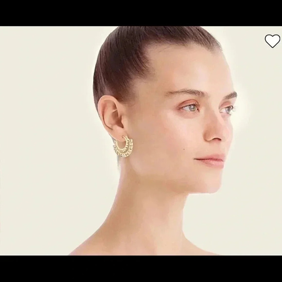 J Crew Double Sparkle hoop earrings - Picture 3 of 3